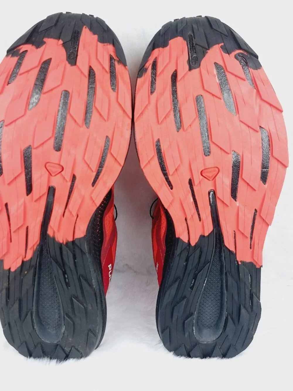 Salomon Men's Vibrant Red Black Pulsar Trail Quick Lace Hiking Shoes Size 12